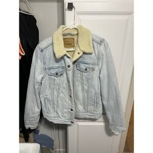 Levi's Original Sherpa Trucker Jacket Size Large Light Wash